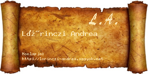 Lőrinczi Andrea névjegykártya